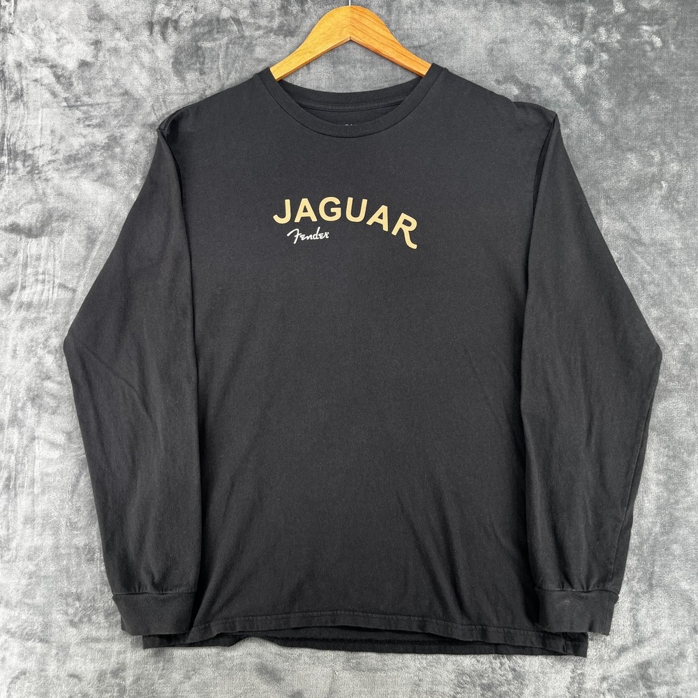 Fender Jaguar x Brixton Shirt Men's Large Black Long Sleeve Tee Guitar Graphic